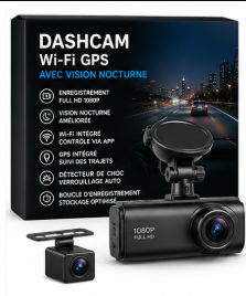 Dashcam Wi-Fi GPS avec vision nocturne