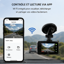 Dashcam Wi-Fi GPS avec vision nocturne – Image 4